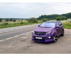 7 799 р. Накладка на передний бампер JSW Style  KIA Sportage  3 SL (2010-2014) дорестайлинг (Неокрашенная)  с доставкой в г. Керчь. Увеличить фотографию 7