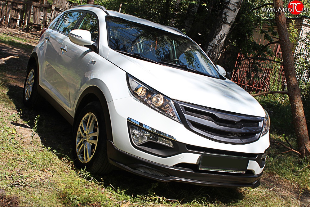 10 449 р. Накладка переднего бампера RA  KIA Sportage  3 SL (2010-2014) дорестайлинг (Поверхность глянец (под окраску), Неокрашенная)  с доставкой в г. Керчь
