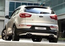 5 399 р. Накладка на задний бампер Ixion Style  KIA Sportage  3 SL (2010-2016) дорестайлинг, рестайлинг (Неокрашенная)  с доставкой в г. Керчь. Увеличить фотографию 9