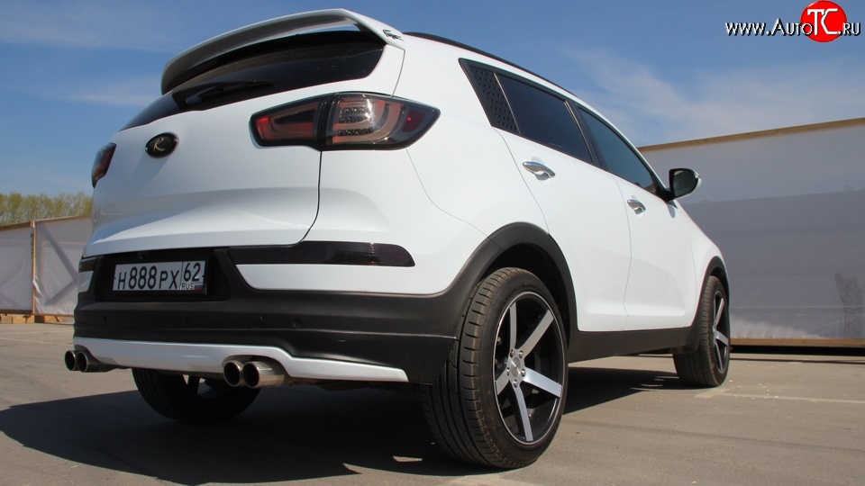 5 399 р. Накладка на задний бампер Ixion Style  KIA Sportage  3 SL (2010-2016) дорестайлинг, рестайлинг (Неокрашенная)  с доставкой в г. Керчь