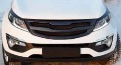 5 349 р. Решётка радиатора RA V2  KIA Sportage  3 SL (2010-2016) дорестайлинг, рестайлинг (С сеткой металлик, Неокрашенная)  с доставкой в г. Керчь. Увеличить фотографию 5