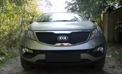 1 469 р. Нижняя сетка на бампер Russtal (черная) KIA Sportage 3 SL дорестайлинг (2010-2014)  с доставкой в г. Керчь. Увеличить фотографию 2
