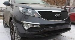 1 469 р. Нижняя сетка на бампер (рестайлинг) Russtal (черная) KIA Sportage 3 SL дорестайлинг (2010-2014)  с доставкой в г. Керчь. Увеличить фотографию 3