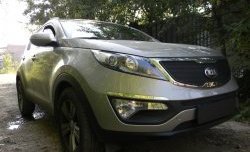 1 299 р. Средняя сетка на бампер Russtal (черная) KIA Sportage 3 SL дорестайлинг (2010-2014)  с доставкой в г. Керчь. Увеличить фотографию 2