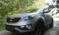 1 299 р. Средняя сетка на бампер Russtal (черная) KIA Sportage 3 SL дорестайлинг (2010-2014)  с доставкой в г. Керчь. Увеличить фотографию 3