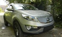 1 539 р. Нижняя сетка на бампер Russtal (хром) KIA Sportage 3 SL дорестайлинг (2010-2014)  с доставкой в г. Керчь. Увеличить фотографию 2