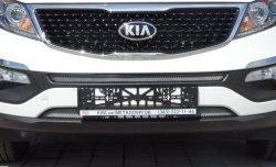 1 539 р. Нижняя сетка на бампер (рестайлинг) Russtal (хром) KIA Sportage 3 SL дорестайлинг (2010-2014)  с доставкой в г. Керчь. Увеличить фотографию 3