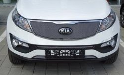 1 539 р. Нижняя сетка на бампер (рестайлинг) Russtal (хром) KIA Sportage 3 SL дорестайлинг (2010-2014)  с доставкой в г. Керчь. Увеличить фотографию 7