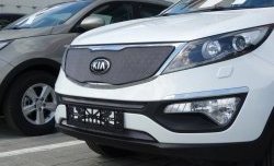 1 379 р. Средняя сетка на бампер (рестайлинг) Russtal (хром) KIA Sportage 3 SL дорестайлинг (2010-2014)  с доставкой в г. Керчь. Увеличить фотографию 12