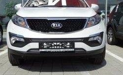 1 379 р. Средняя сетка на бампер (рестайлинг) Russtal (хром) KIA Sportage 3 SL дорестайлинг (2010-2014)  с доставкой в г. Керчь. Увеличить фотографию 6