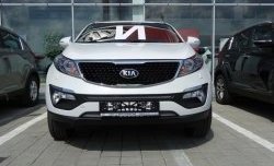 1 379 р. Средняя сетка на бампер (рестайлинг) Russtal (хром) KIA Sportage 3 SL дорестайлинг (2010-2014)  с доставкой в г. Керчь. Увеличить фотографию 7