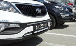 1 379 р. Средняя сетка на бампер (рестайлинг) Russtal (хром) KIA Sportage 3 SL дорестайлинг (2010-2014)  с доставкой в г. Керчь. Увеличить фотографию 9