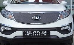 1 379 р. Средняя сетка на бампер (рестайлинг) Russtal (хром) KIA Sportage 3 SL дорестайлинг (2010-2014)  с доставкой в г. Керчь. Увеличить фотографию 11