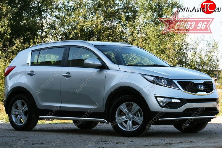 11 564 р. Защита переднего бампера одинарная Souz-96 (d42). KIA Sportage 3 SL дорестайлинг (2010-2014)  с доставкой в г. Керчь