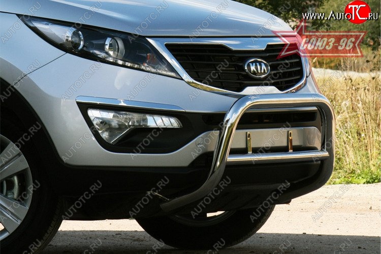13 229 р. Защита переднего бампера Souz-96 (d60) KIA Sportage 3 SL дорестайлинг (2010-2014)  с доставкой в г. Керчь