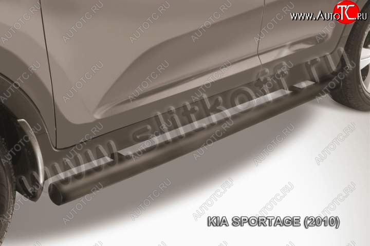 11 699 р. Защита порогов из труб d76 Slitkoff  KIA Sportage  3 SL (2010-2016) дорестайлинг, рестайлинг (Цвет: серебристый)  с доставкой в г. Керчь