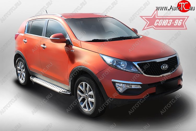 8 819 р. Пороги из алюминиевого профиля Souz-96  KIA Sportage  3 SL (2010-2016) дорестайлинг, рестайлинг  с доставкой в г. Керчь