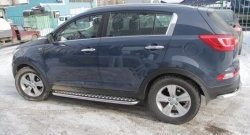 9 299 р. Защита порогов из труб d51 с листом Petroil Tuning  KIA Sportage  3 SL (2010-2016) дорестайлинг, рестайлинг (Нержавеющая полированная сталь)  с доставкой в г. Керчь. Увеличить фотографию 3