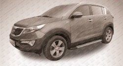 11 299 р. Алюминиевые пороги Slitkoff Luxe Black  KIA Sportage  3 SL (2010-2016) дорестайлинг, рестайлинг  с доставкой в г. Керчь. Увеличить фотографию 2
