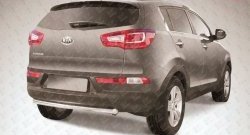Одинарная защита заднего бампера из трубы диаметром 57 мм Slitkoff KIA Sportage  3 SL (2010-2016) дорестайлинг, рестайлинг