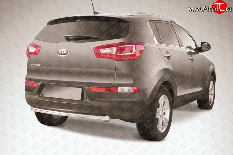 11 499 р. Одинарная защита заднего бампера из трубы диаметром 57 мм Slitkoff  KIA Sportage  3 SL (2010-2016) дорестайлинг, рестайлинг (Нержавейка, Полированная)  с доставкой в г. Керчь