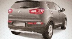 Одинарная защита заднего бампера из трубы диаметром 76 мм Slitkoff KIA Sportage  3 SL (2010-2016) дорестайлинг, рестайлинг