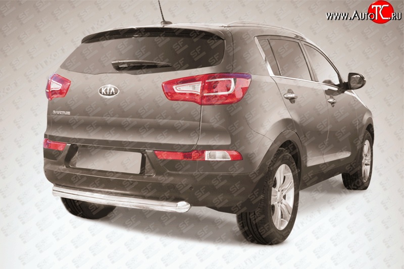 12 999 р. Одинарная защита заднего бампера из трубы диаметром 76 мм Slitkoff  KIA Sportage  3 SL (2010-2016) дорестайлинг, рестайлинг (Нержавейка, Полированная)  с доставкой в г. Керчь
