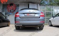 1 799 р. Имитация насадок глушителя на задний бампер Sport Skoda Octavia A7 дорестайлинг универсал (2012-2017) (Неокрашенная)  с доставкой в г. Керчь. Увеличить фотографию 3