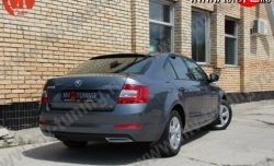 1 799 р. Имитация насадок глушителя на задний бампер Sport Skoda Octavia A7 дорестайлинг универсал (2012-2017) (Неокрашенная)  с доставкой в г. Керчь. Увеличить фотографию 2