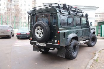 25 629 р. Бампер задний силовой РИФ Land Rover Defender 110 1 L316 рестайлинг 5дв. (2007-2016)  с доставкой в г. Керчь. Увеличить фотографию 2
