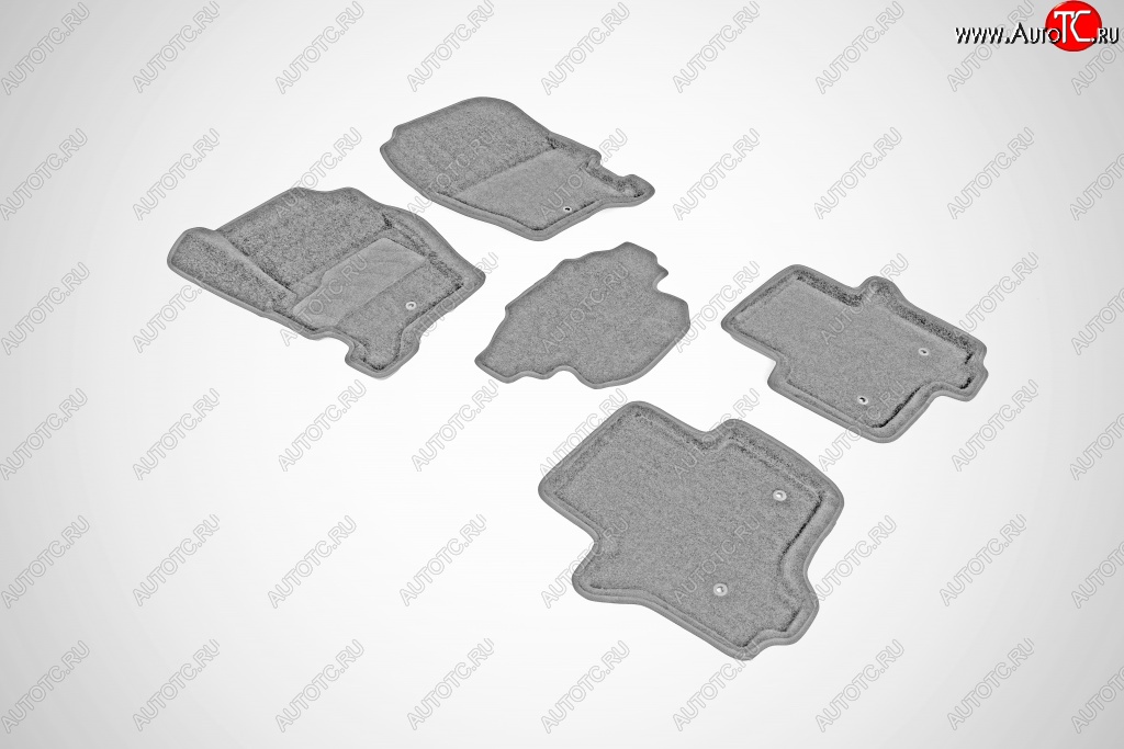 7 999 р. Износостойкие коврики в салон SeiNtex Premium 3D 4 шт. (ворсовые, серые) Land Rover Discovery 3 L319 (2004-2009)  с доставкой в г. Керчь
