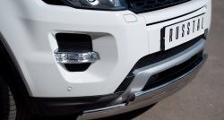 18 549 р. Защита переднего бампера (2 трубыØ75х42 мм, нержавейка) Russtal Land Rover Range Rover Evoque 1 L538 дорестайлинг 5 дв. (2011-2015)  с доставкой в г. Керчь. Увеличить фотографию 2