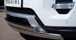 18 549 р. Защита переднего бампера (2 трубыØ75х42 мм, нержавейка) Russtal Land Rover Range Rover Evoque 1 L538 дорестайлинг 5 дв. (2011-2015)  с доставкой в г. Керчь. Увеличить фотографию 3