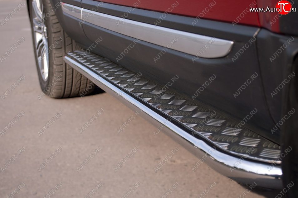 22 999 р. Широкая защита порогов с трубой диаметром 42 мм SLITKOFF v2  Land Rover Range Rover Evoque  1 L538 (2011-2015) дорестайлинг 5 дв.  с доставкой в г. Керчь