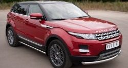12 299 р. Защита порогов из круглой трубы диаметром 63 мм (Prestige u Pure) Russtal Land Rover Range Rover Evoque 1 L538 дорестайлинг 5 дв. (2011-2015) (Защита порогов с со скосами на торцах (вариант 1))  с доставкой в г. Керчь. Увеличить фотографию 12