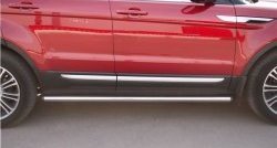 12 299 р. Защита порогов из круглой трубы диаметром 63 мм (Prestige u Pure) Russtal Land Rover Range Rover Evoque 1 L538 дорестайлинг 5 дв. (2011-2015) (Защита порогов с со скосами на торцах (вариант 1))  с доставкой в г. Керчь. Увеличить фотографию 7