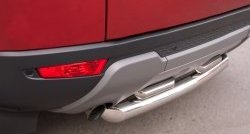 17 599 р. Защита заднего бампера (2 трубы Ø76 и 42 мм, нержавейка) SLITKOFF  Land Rover Range Rover Evoque  1 L538 (2011-2015) дорестайлинг 3 дв., дорестайлинг 5 дв.  с доставкой в г. Керчь. Увеличить фотографию 2