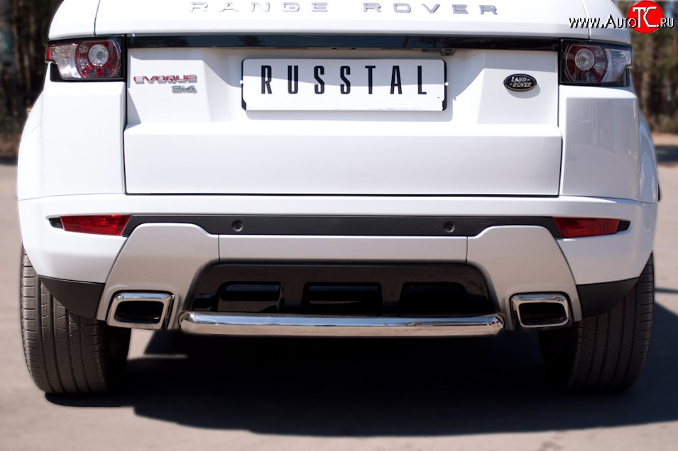 16 649 р. Одинарная защита заднего бампера из трубы диаметром 63 мм (Dynamic) SLITKOFF  Land Rover Range Rover Evoque  1 L538 (2011-2015) дорестайлинг 3 дв., дорестайлинг 5 дв.  с доставкой в г. Керчь