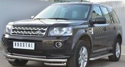 18 999 р. Защита переднего бампера (Ø63 мм с углами, нержавейка) SLITKOFF Land Rover Freelander L359 дорестайлинг (2006-2010)  с доставкой в г. Керчь. Увеличить фотографию 4