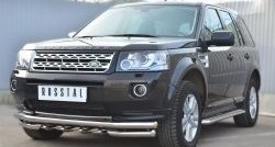 31 799 р. Защита переднего бампера (Ø63 мм с зубами, нержавейка) SLITKOFF Land Rover Freelander L359 1-ый рестайлинг (2010-2012)  с доставкой в г. Керчь. Увеличить фотографию 3