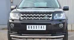 31 799 р. Защита переднего бампера (Ø63 мм с зубами, нержавейка) SLITKOFF Land Rover Freelander L359 1-ый рестайлинг (2010-2012)  с доставкой в г. Керчь. Увеличить фотографию 4