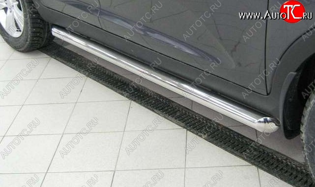 23 799 р. Защита порогов из круглой трубы диаметром 76 мм SLITKOFF Land Rover Freelander L359 дорестайлинг (2006-2010)  с доставкой в г. Керчь