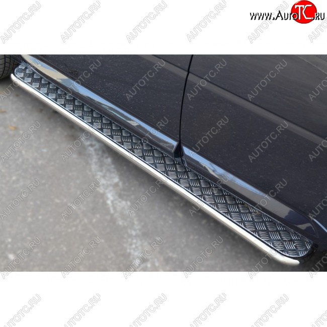 35 549 р. Широкая защита порогов с трубой диаметром 42 мм SLITKOFF v3  Land Rover Freelander  L359 (2006-2010) дорестайлинг  с доставкой в г. Керчь