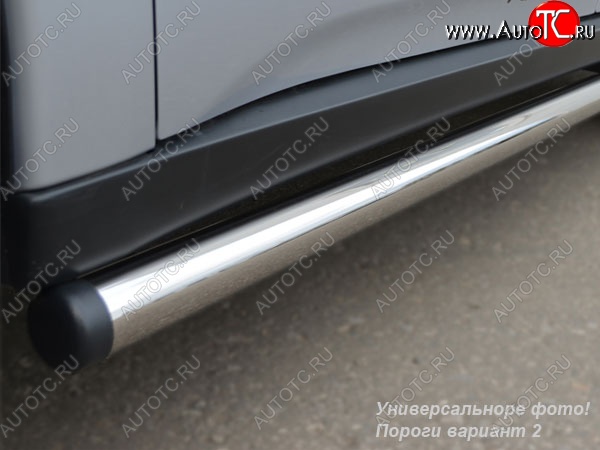21 649 р. Защита порогов из круглой трубы диаметром 76 мм SLITKOFF v2 Land Rover Freelander L359 дорестайлинг (2006-2010)  с доставкой в г. Керчь