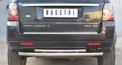 Защита заднего бампера (Ø63 и 42 мм, нержавейка) SLITKOFF Land Rover Freelander  L359 (2006-2010) дорестайлинг