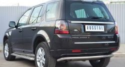 Защита заднего бампера (Ø63 мм волна, нержавейка) SLITKOFF Land Rover Freelander  L359 (2010-2012) 1-ый рестайлинг