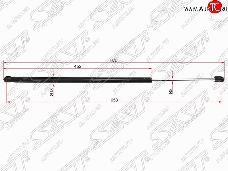 659 р. Правый упор крышки багажника SAT (газовый) Land Rover Range Rover Sport 1 L320 дорестайлинг (2005-2009)  с доставкой в г. Керчь