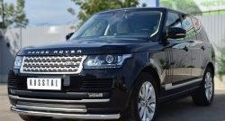 19 399 р. Защита переднего бампера (2 трубыØ63 и 42 мм, нержавейка) SLITKOFF Land Rover Range Rover 4 L405 дорестайлинг (2012-2017)  с доставкой в г. Керчь. Увеличить фотографию 4