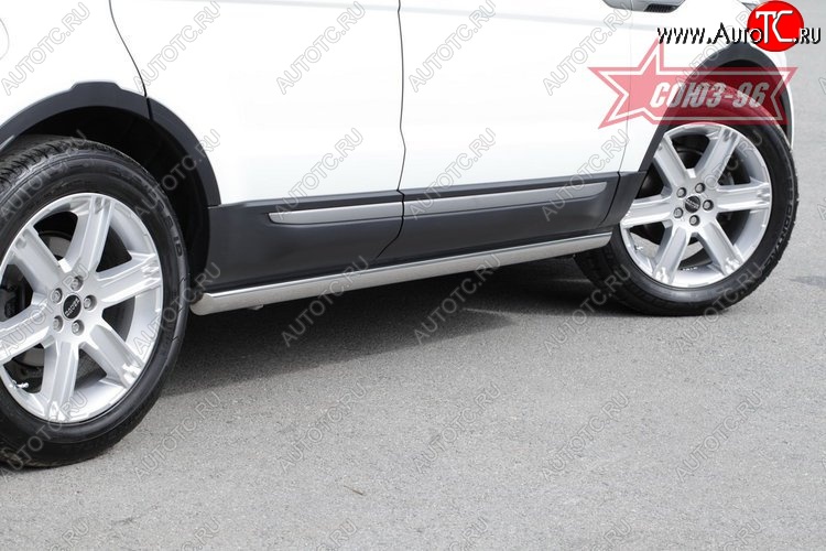 14 579 р. Защита порогов из овальной трубы Souz-96 (d75х42) Land Rover Range Rover Evoque 1 L538 дорестайлинг 5 дв. (2011-2015)  с доставкой в г. Керчь
