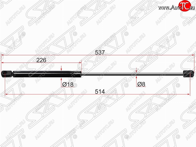 599 р. Упор крышки багажника SAT (газовый)  Land Rover Range Rover  3 L322 (2002-2012) дорестайлинг, рестайлинг, 2-ой рестайл  с доставкой в г. Керчь